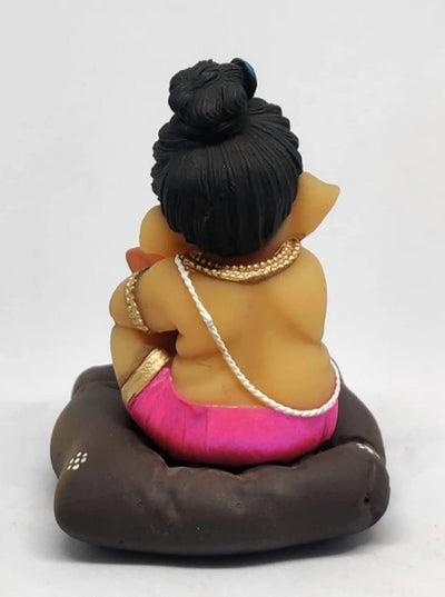 Handmade 550g resin Ganesha idol for car dashboard or home altar, symbolizing wisdom, prosperity, and success in Hinduism.