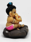 Handmade 550g resin Ganesha idol for car dashboard or home altar, symbolizing wisdom, prosperity, and success in Hinduism.