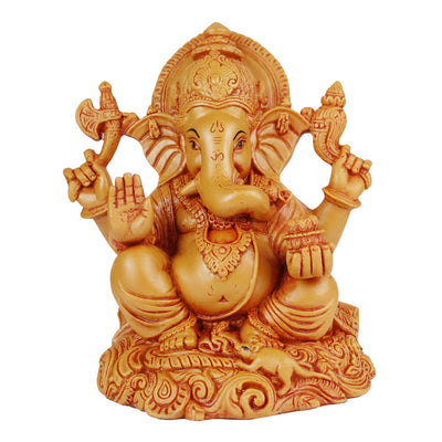 Handmade resin Ganesha idol, beautifully crafted showpiece symbolizing wisdom and prosperity, perfect for home decor or altar