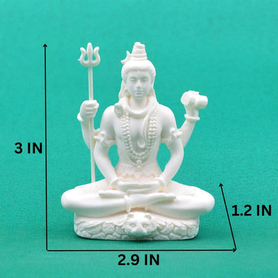 Handmade polyresin Shiva Murti, intricately designed idol of Lord Shiva, ideal for home, car, or altar, symbolizing tranquility and spirituality.