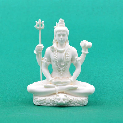 Handmade polyresin Shiva Murti, intricately designed idol of Lord Shiva, ideal for home, car, or altar, symbolizing tranquility and spirituality.