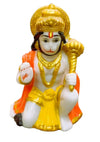 Handmade marble statue of Lord Hanuman, featuring intricate detailing, ideal for altars, home decor, and spiritual gifting.