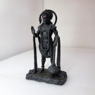 Handmade resin idol of Lord Hanuman, intricately designed, suitable for altar or home decor, symbolizing strength and devotion in Hinduism.