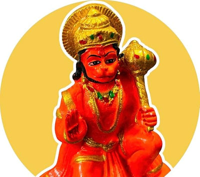 Handmade resin Hanuman Ji idol, symbolizing strength and protection, ideal for home decor and altars in Hinduism.
