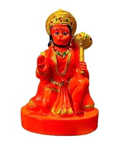 Handmade resin Hanuman Ji idol, symbolizing strength and protection, ideal for home decor and altars in Hinduism.