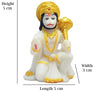Handmade marble idol of Hanuman Ji in a blessing posture, symbolizing strength and devotion, ideal for altars and home decor.