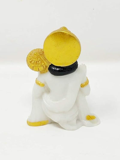 Handmade marble idol of Hanuman Ji in a blessing posture, symbolizing strength and devotion, ideal for altars and home decor.