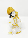 Handmade marble idol of Hanuman Ji in a blessing posture, symbolizing strength and devotion, ideal for altars and home decor.