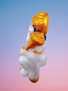 Handmade marble Hanuman Ji idol, depicting the Monkey God in a powerful pose, ideal for altars and home decor.