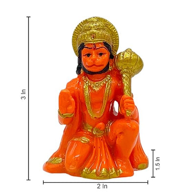Handmade polyresin idol of Hanuman Ji, intricately detailed and symbolizing strength and protection, ideal for altars and home decor.