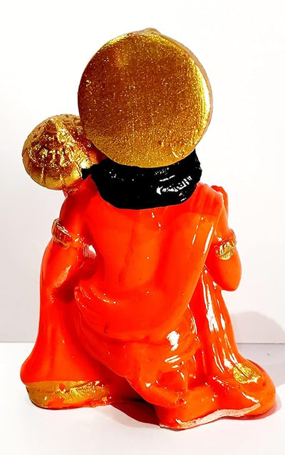 Handmade polyresin idol of Hanuman Ji, intricately detailed and symbolizing strength and protection, ideal for altars and home decor.