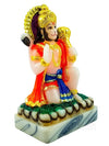 Handmade resin idol of Hanuman Ji holding a mace, symbolizing strength and devotion, ideal for altars and home decor.