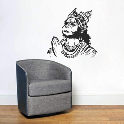 A beautifully designed Hanuman Ji wall sticker, showcasing the powerful deity in vibrant colors, ideal for enhancing home decor.