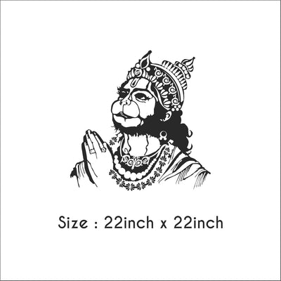 A beautifully designed Hanuman Ji wall sticker, showcasing the powerful deity in vibrant colors, ideal for enhancing home decor.