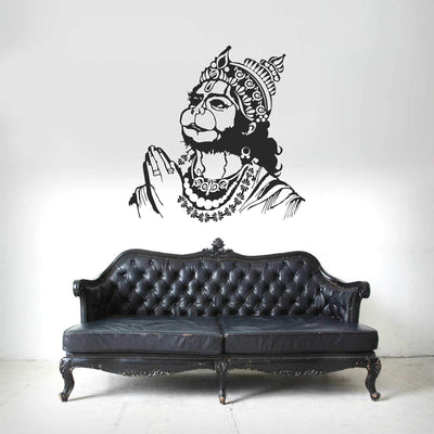 A beautifully designed Hanuman Ji wall sticker, showcasing the powerful deity in vibrant colors, ideal for enhancing home decor.