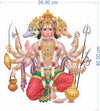 A colorful wall sticker of Lord Hanuman, showcasing his divine strength, ideal for enhancing the decor in homes celebrating Hindu culture.
