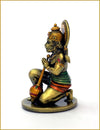 Handmade resin idol of Lord Hanumanji, featuring intricate details, ideal for home altars or car dashboards, representing Hindu spirituality.