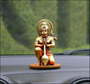 Handmade resin idol of Lord Hanumanji, featuring intricate details, ideal for home altars or car dashboards, representing Hindu spirituality.