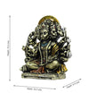 Handmade brass idol of Lord Hanumanji in Panchmukhi form, featuring intricate details, ideal for home altars or car dashboards.
