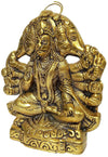 Handmade metal idol of Lord Hanumanji in Panchmukhi form, featuring intricate details, ideal for wall hanging or tabletop display.