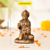 "Handmade resin idol of Lord Hanumanji, featuring intricate details and a vibrant finish, measuring 5.1 L x 4 W x 8.9 H centimeters. Ideal for car dashboards, home decor, and puja rooms, symbolizing protection and strength."