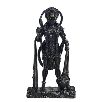 Handcrafted Hanumanji Resin Idol, measuring 6L x 3W x 10H cm, showcasing vibrant colors and intricate details, ideal for altars and daily prayers.