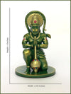 Handcrafted resin idol of Lord Hanumanji Bajrangbali in golden green, featuring intricate details, ideal for altars and spiritual spaces.