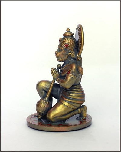 Handcrafted resin idol of Lord Hanumanji Bajrangbali, showcasing intricate details, ideal for altars and spiritual spaces.