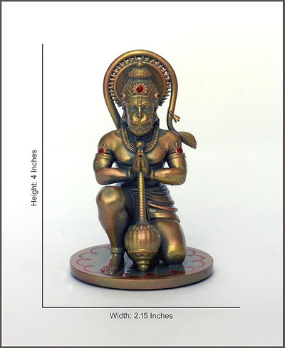 Handcrafted resin idol of Lord Hanumanji Bajrangbali, showcasing intricate details, ideal for altars and spiritual spaces.