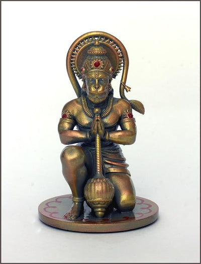 Handcrafted resin idol of Lord Hanumanji Bajrangbali, showcasing intricate details, ideal for altars and spiritual spaces.