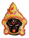 Handmade wall hanging idol of Goddess Kali, intricately designed in a metal frame, perfect for removing negative energy and enhancing any space.