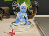 Handmade Krishna idol sitting on a lotus base, crafted from synthetic resin, ideal for pooja, home altar, or as a thoughtful gift.
