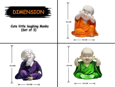 Set of laughing Buddha babies crafted from durable microfiber, ideal for home or office decor, spreading positivity and good fortune