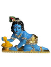 Brass statue of Lord Baby Krishna, intricately designed, symbolizing divine innocence, ideal for home altar or spiritual decor.