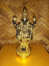 Handmade gold-plated idol of Lord Balaji, showcasing intricate details, ideal for home altar or decor