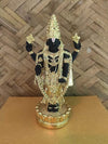 Handmade gold-plated idol of Lord Balaji, showcasing intricate details, ideal for home altar or decor