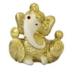 Handmade resin Lord Ganesh idol (6.3 cm x 6 cm) for car dashboards, symbolizing wisdom and prosperity, enhancing your driving experience.