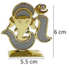 Handmade metal Lord Ganesh idol for car dashboard, symbolizing wisdom and prosperity, featuring intricate details in a compact design.