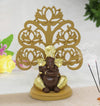 Handmade plastic Lord Ganesh idol (14 cm x 7 cm) featuring intricate details, symbolizing wisdom and prosperity, perfect for pooja rooms.