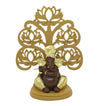 Handmade plastic Lord Ganesh idol (14 cm x 7 cm) featuring intricate details, symbolizing wisdom and prosperity, perfect for pooja rooms.