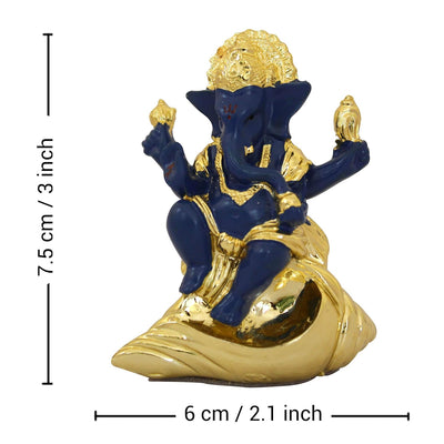 Handmade resin Lord Ganesh idol (7.5 cm x 6 cm) for car dashboards, symbolizing wisdom and prosperity, perfect for enhancing your driving experience.