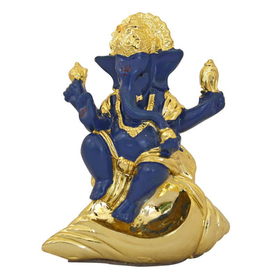 Handmade resin Lord Ganesh idol (7.5 cm x 6 cm) for car dashboards, symbolizing wisdom and prosperity, perfect for enhancing your driving experience.