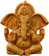 Handmade Lord Ganesh idol for car dashboard, crafted from resin, measuring 5L x 5W x 8.9H cm, symbolizing wisdom and good fortune.