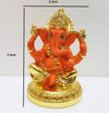 Handmade Lord Ganesh idol for car dashboard, crafted from ceramic, measuring 11L x 16.6W x 12H cm, symbolizing wisdom and good fortune