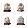 Handmade Lord Ganesh idol for car dashboard and home decor, crafted from ceramic, measuring 5.5L x 3.5W x 5.5H cm, symbolizing wisdom and prosperity.