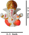 Handmade Lord Ganesh idol for car dashboard and home decor, crafted from resin, measuring 9.4L x 8.4W x 9.6H cm, symbolizing wisdom and prosperity
