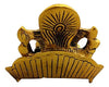 Handmade Lord Ganesh idol crafted from metal, measuring 10.2L x 10.2W x 7.6H cm, serving as a beautiful showpiece for home decor
