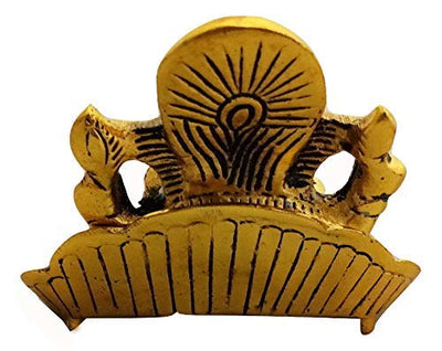 Handmade Lord Ganesh idol crafted from metal, measuring 10.2L x 10.2W x 7.6H cm, serving as a beautiful showpiece for home decor