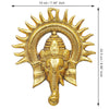 Handmade Lord Ganesh idol wall hanging, crafted from metal, measuring 20L x 2.5W x 24H cm, symbolizing wisdom and prosperity for home decor.
