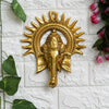 Handmade Lord Ganesh idol wall hanging, crafted from metal, measuring 20L x 2.5W x 24H cm, symbolizing wisdom and prosperity for home decor